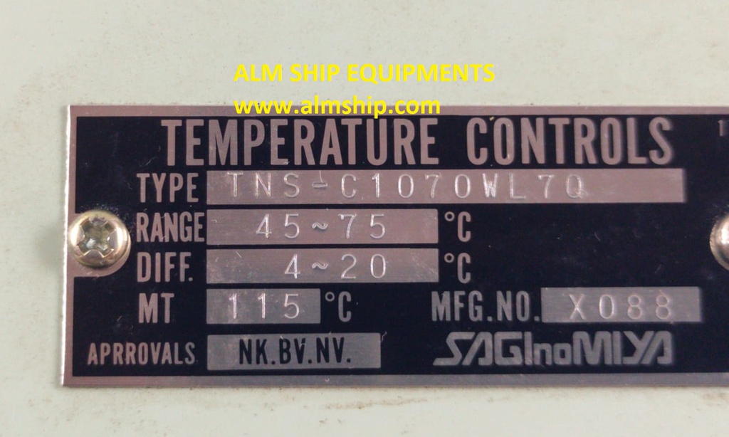 SAGINOMIYA TNS-C1070WL7Q TEMPERATURE CONTROLS