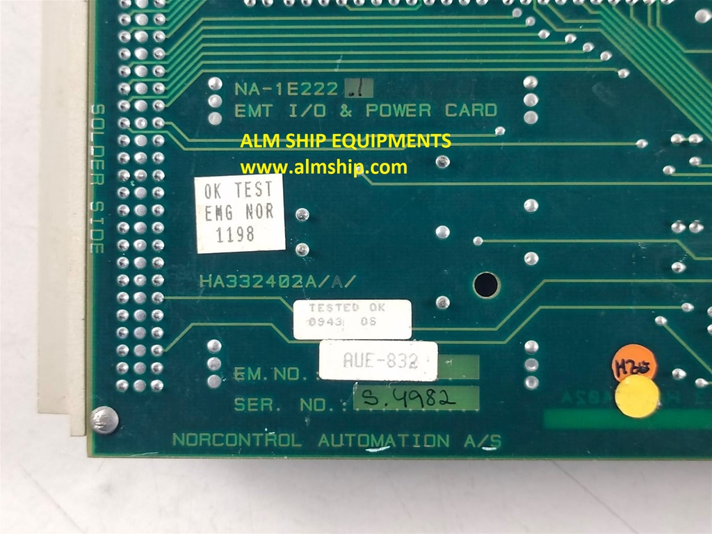 Norcontrol NA-1E222.1 EMT I/O &amp; Power Card HA332402 A/A/A