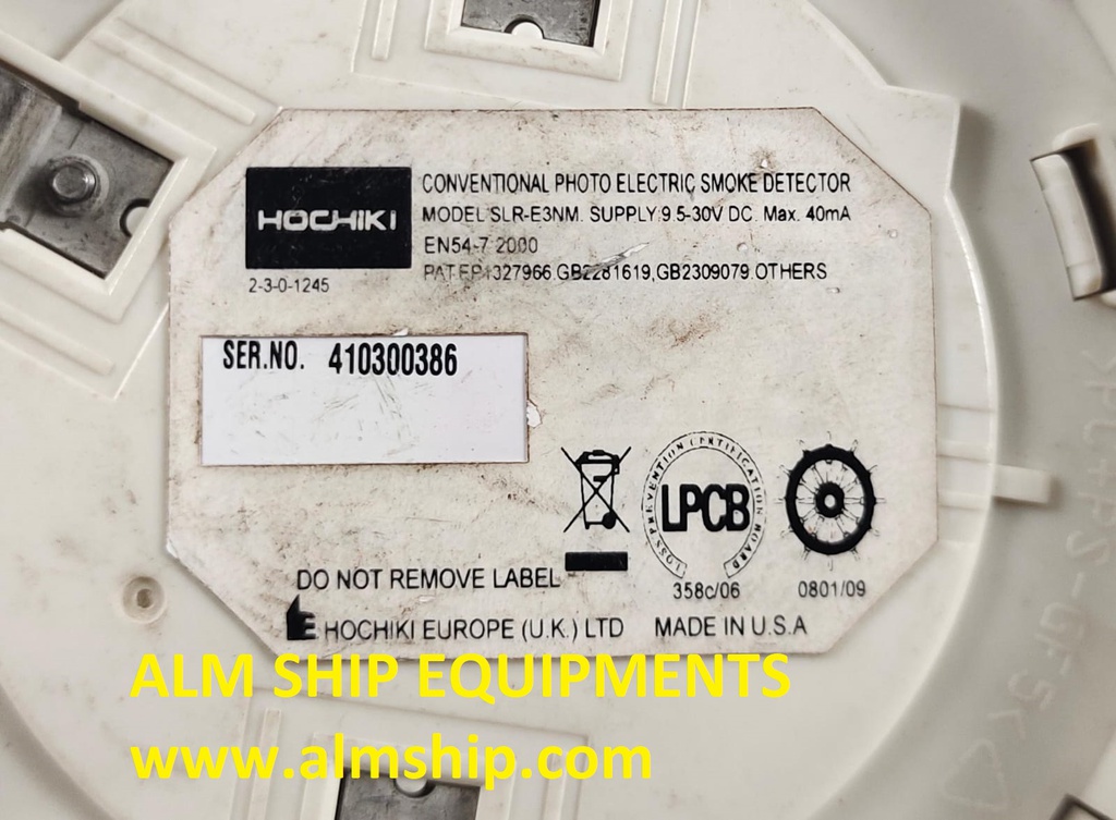 Hochiki SLR-E3NM Marine Smoke Detector