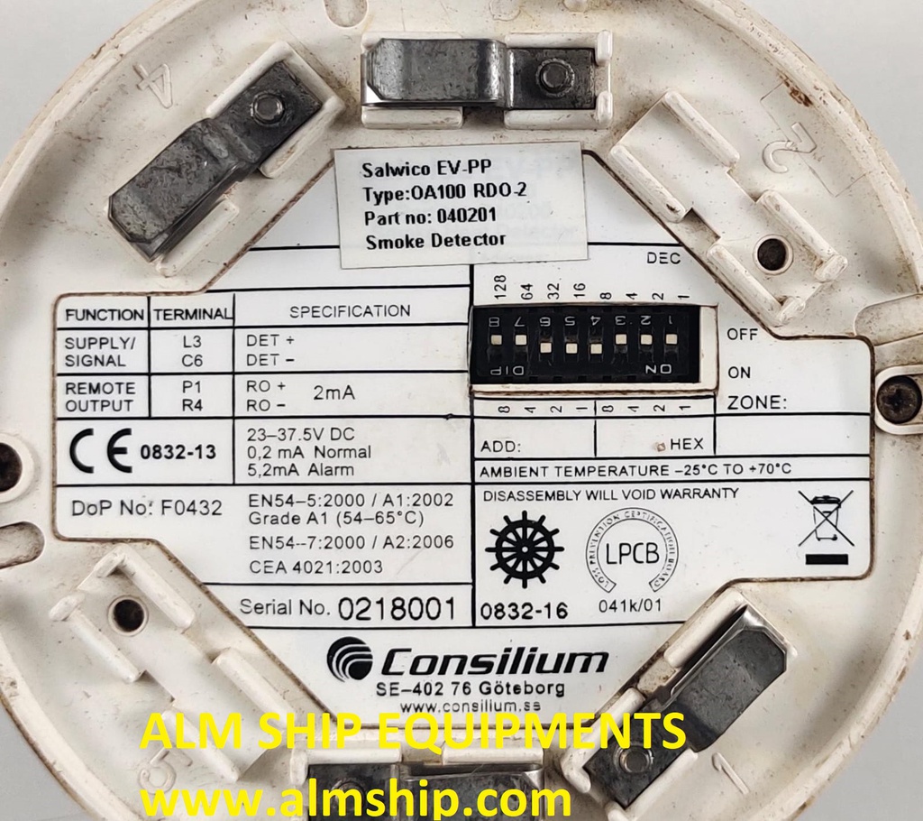 Consilium Salwico EV-PP OA100 RDO-2 Smoke Detector