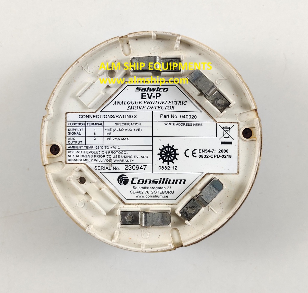 Salwico Consilium EV-P Analogue Photoelectric Smoke Detector 040020