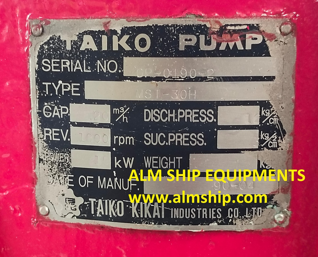 TAIKO KIKAI MST-30H SCREW OIL PUMP