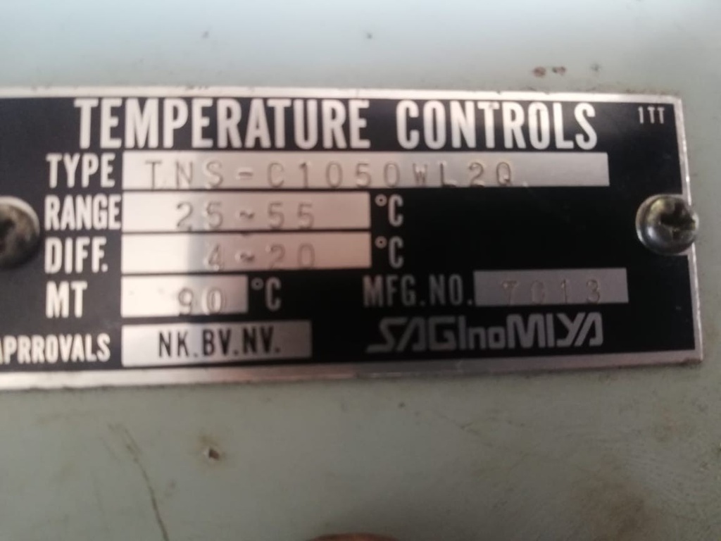 SAGINOMIYA TNS-C1050WL20 TEMPERATURE CONTROLS