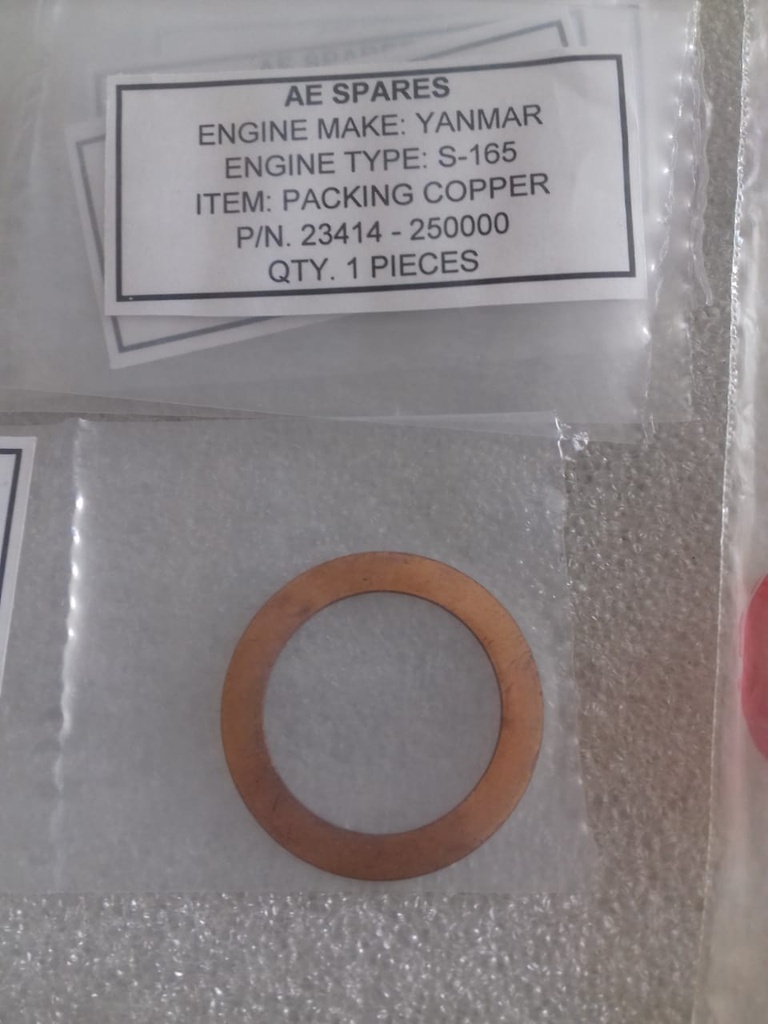 YANMAR GASKET 25 ROUND/PACKING COPPER S165