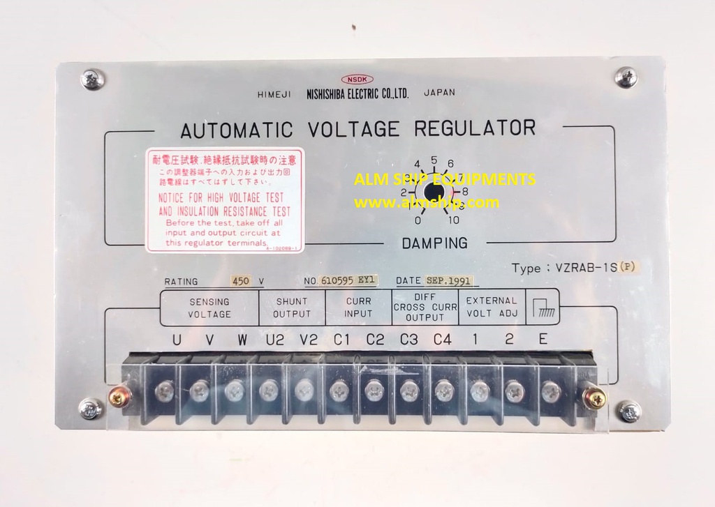 Nishishiba Electric VZRAB-1S(P) Automatic Voltage Regulator (AVR)